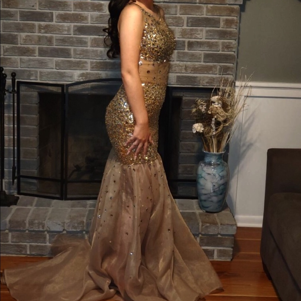 Gold/ Nude Prom Dress